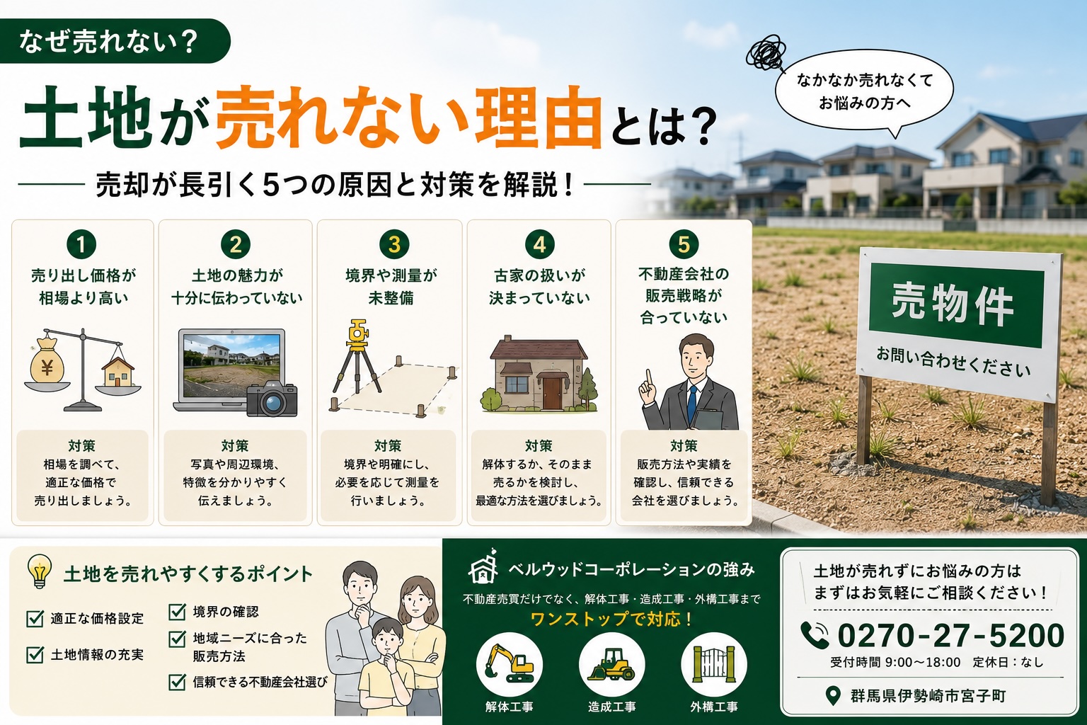 土地が売れない理由とは？売却が長引く5つの原因と対策
