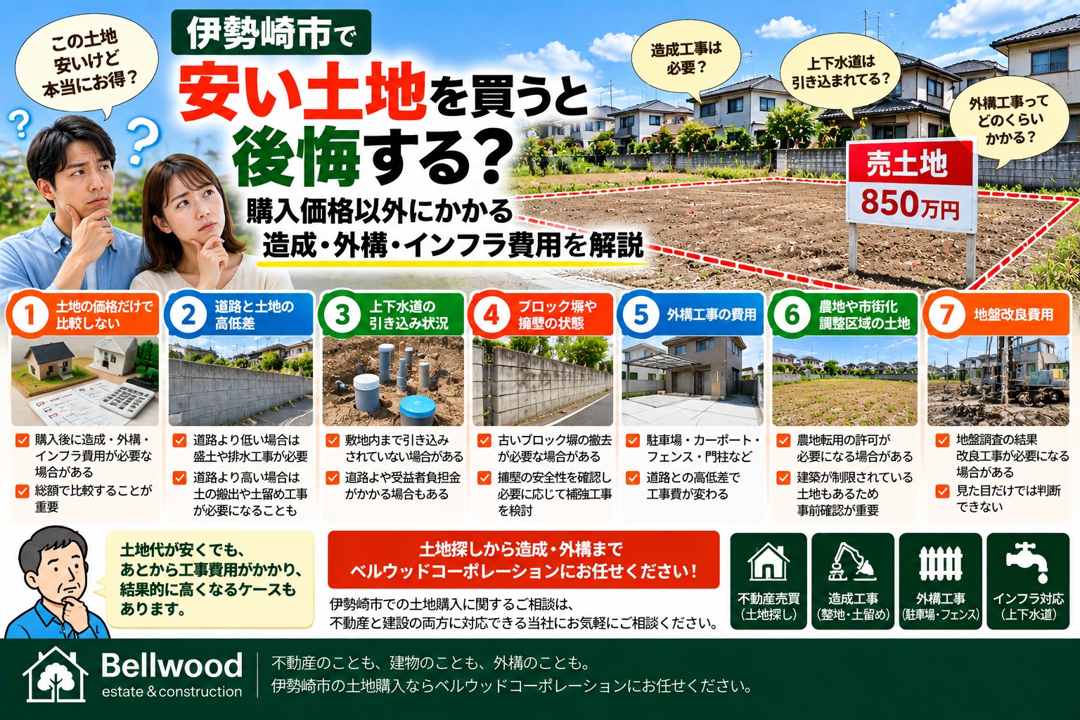 伊勢崎市で安い土地を買うと後悔する？購入価格以外にかかる造成・外構・インフラ費用を解説
