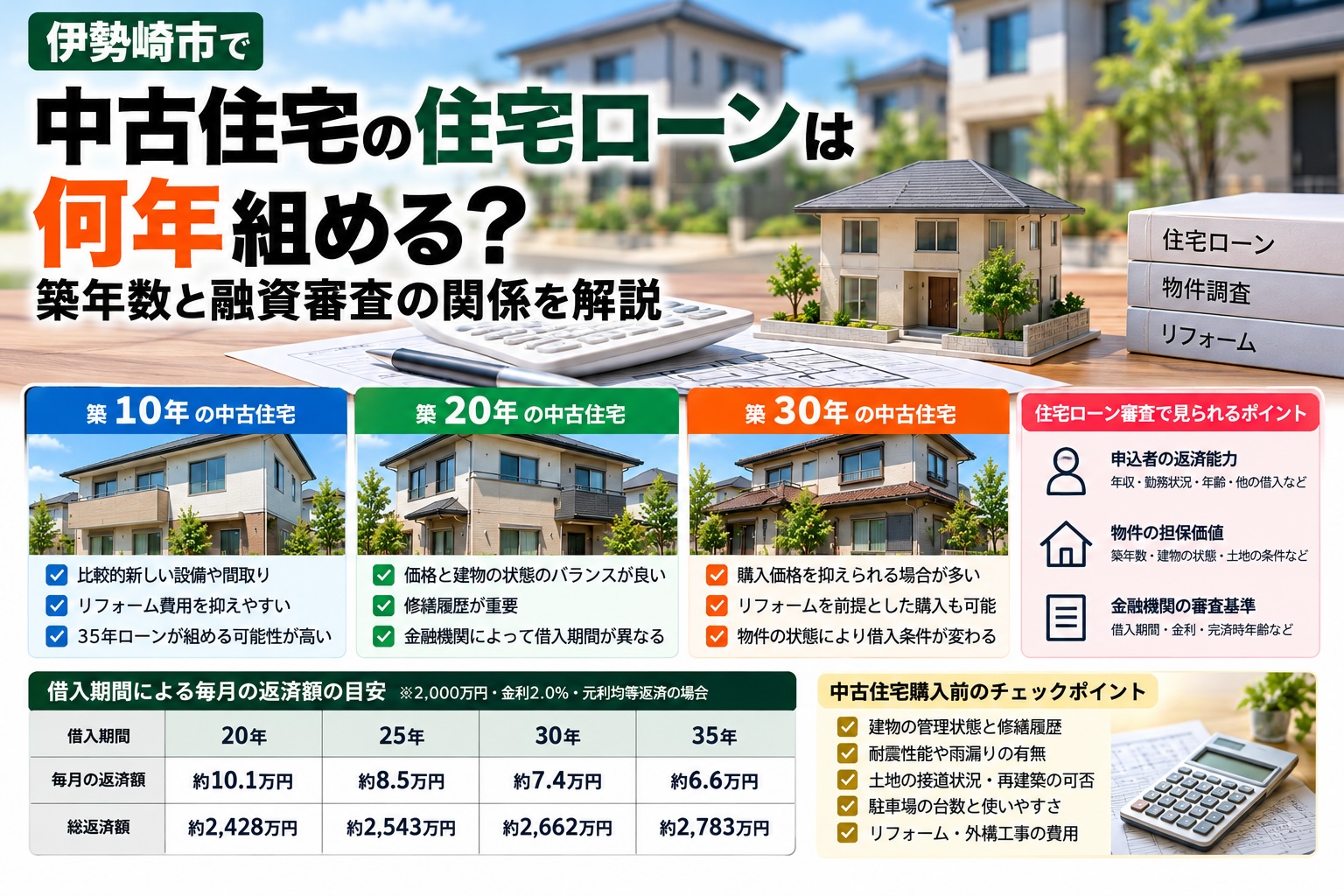 伊勢崎市で中古住宅の住宅ローンは何年組める？築年数と融資審査の関係を解説
